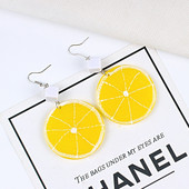 Ежедневни дамски обеци в жълт цвят 