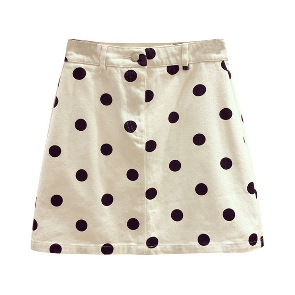 Актуална дамска пола в бял цвят с висока талия