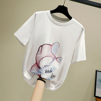 Tricou dama in trei culori cu aplicatie si decolteu O