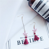 Стилни дамски обеци в цвят бордо 