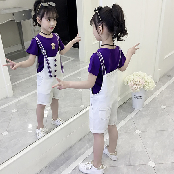 Модерен детски комплект за момичета в червен и лилав цвят