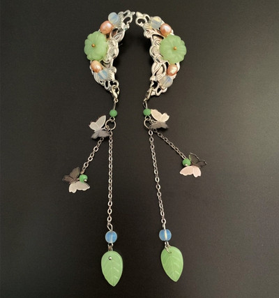 Модерни дамски обеци в два цвята с висулка