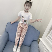 Спортно-елегантен детски комплект за момичета в розов и син цвят