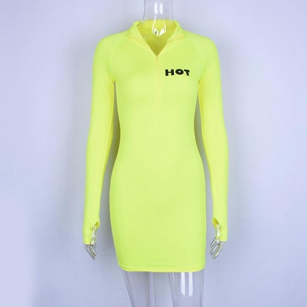 Ежедневна дамска рокля с дълъг ръкав и надпис в три цвята