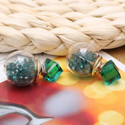 Стилни дамски обеци във формата на топка в няколко цвята 