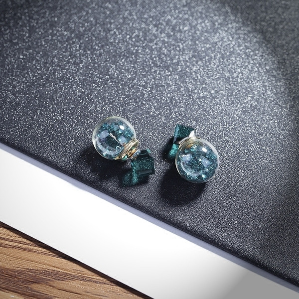 Стилни дамски обеци във формата на топка в няколко цвята 