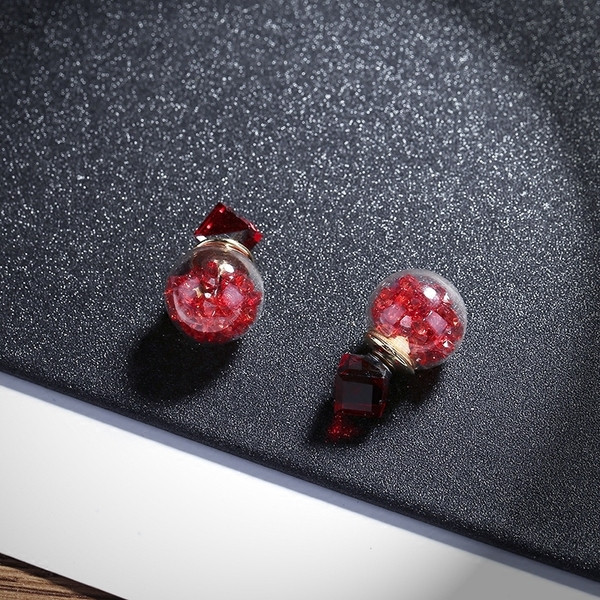 Стилни дамски обеци във формата на топка в няколко цвята 