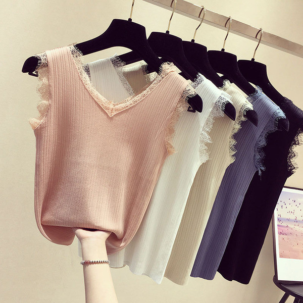 Maieu de damă în cinci culori, cu decolteu în V