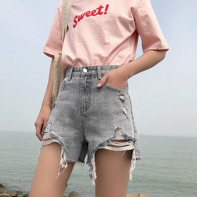 Ежедневни къси дънкови панталони в син и сив цвят