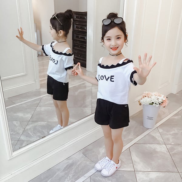 Модерен детски комплект в няколко цвята блуза и панталон