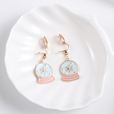 Cercei moderni de dama cu culoare roz in doua modele