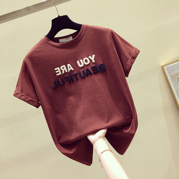 Tricou de dama la zi in doua culori cu inscriptii