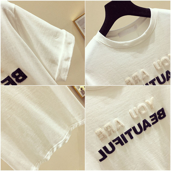 Tricou de dama la zi in doua culori cu inscriptii