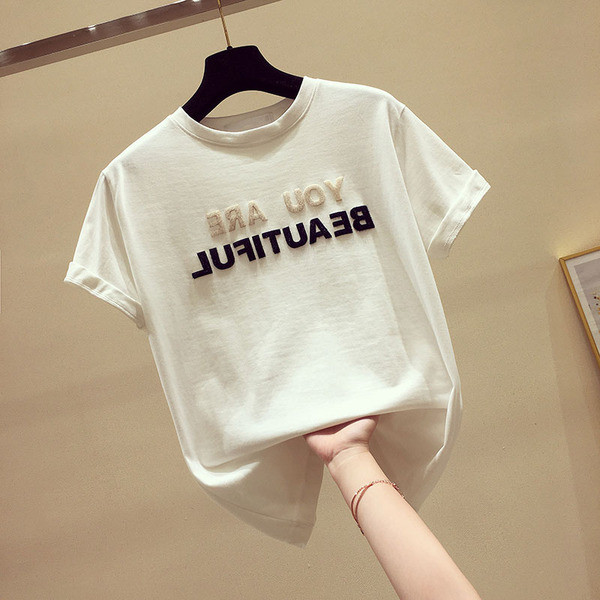 Tricou de dama la zi in doua culori cu inscriptii