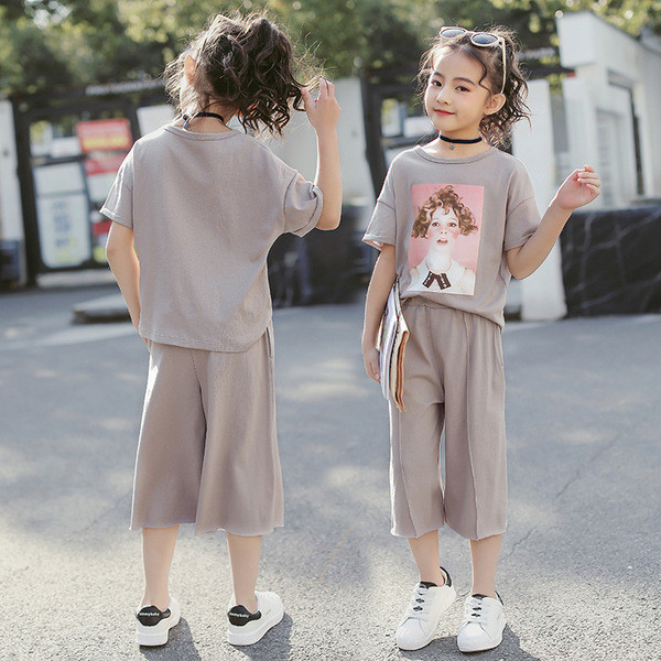 Set modern pentru copii pentru fete in roz si gri