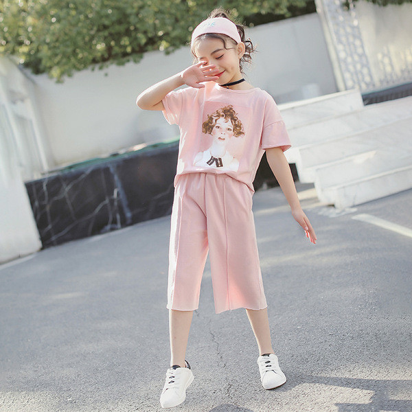 Set modern pentru copii pentru fete in roz si gri