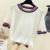 Tricou casual dama in trei culori cu decolteu O