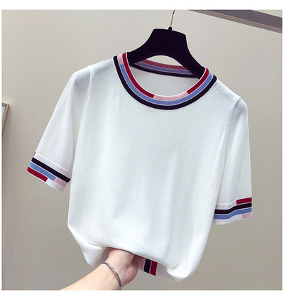 Tricou casual dama in trei culori cu decolteu O