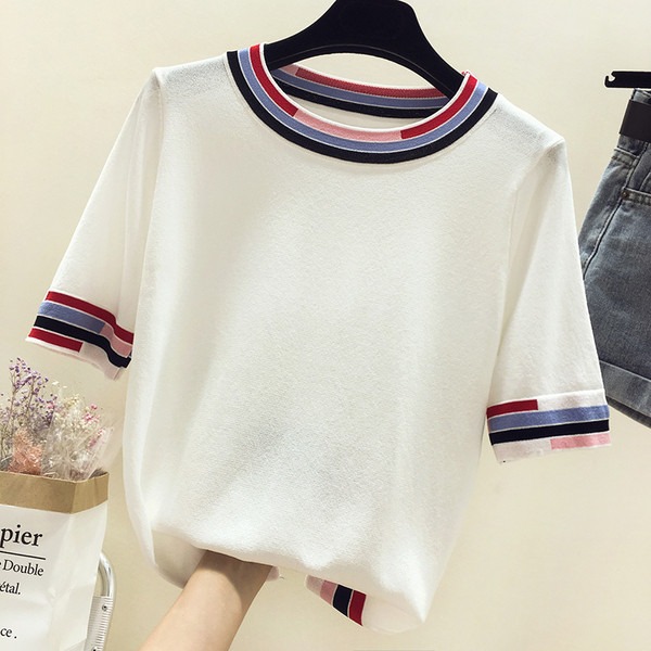 Tricou casual dama in trei culori cu decolteu O