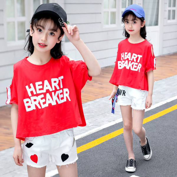 Стилен детски комплект панталон и блуза за момичета