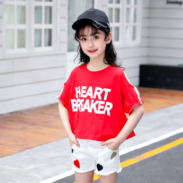 Стилен детски комплект панталон и блуза за момичета