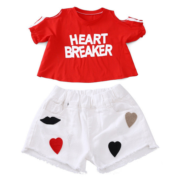 Стилен детски комплект панталон и блуза за момичета