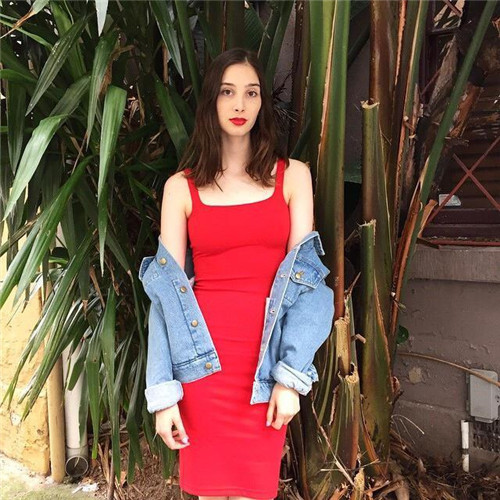 Rochie de dama cu bretele-model uni in trei culori