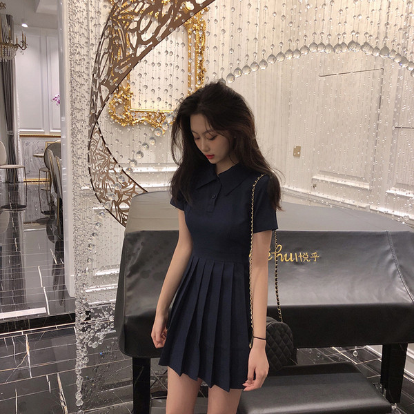 Rochie scurtă de damă casual cu mâneci scurte de culoare neagră