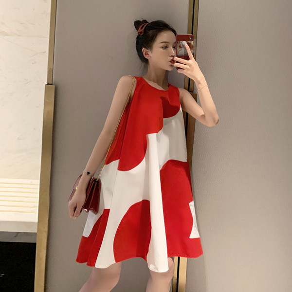 Rochie casual de dama de culoare rosie