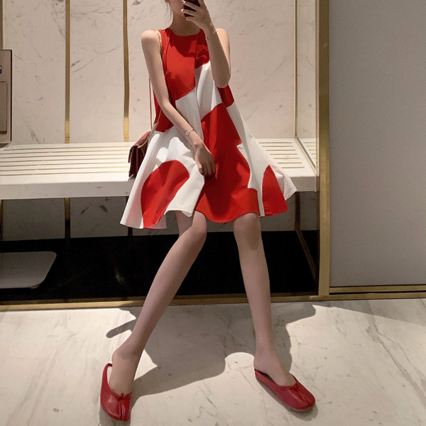 Rochie casual de dama de culoare rosie