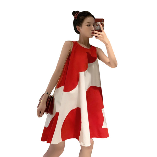 Rochie casual de dama de culoare rosie