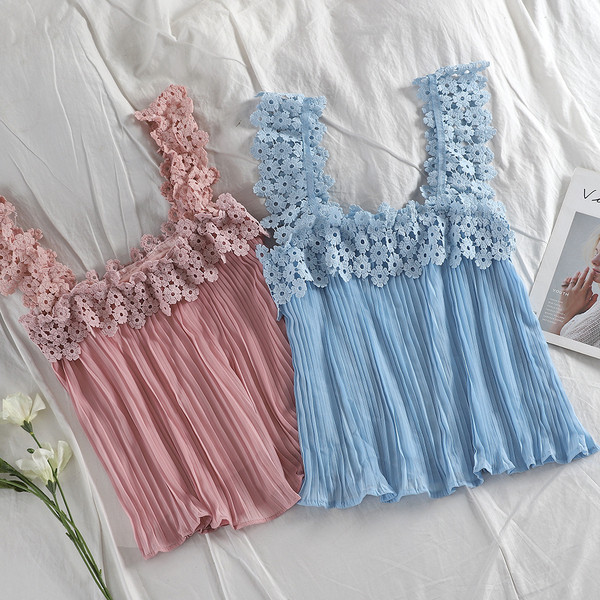 Дамски потник с дантела в четири цвята