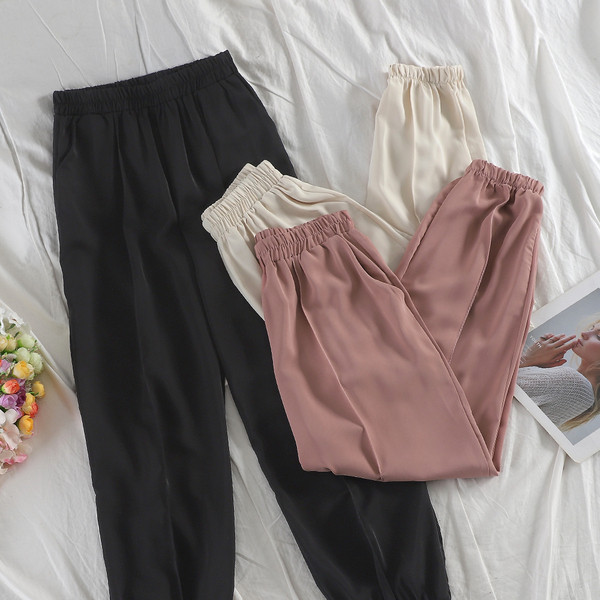 Модерен дамски панталон с ластик в три цвята