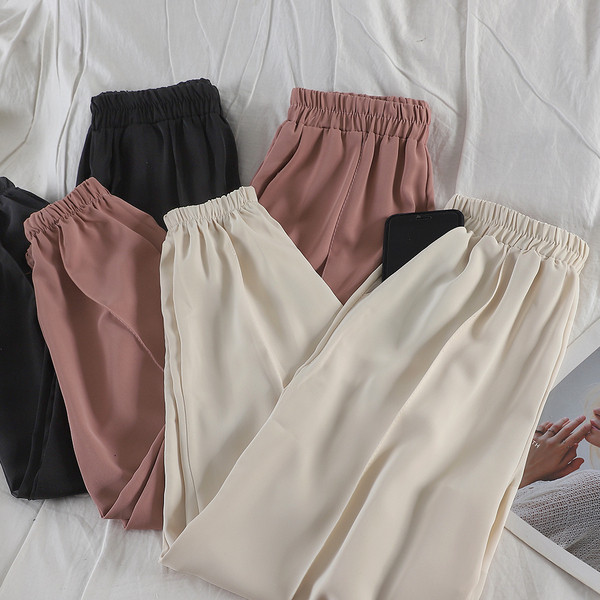 Модерен дамски панталон с ластик в три цвята
