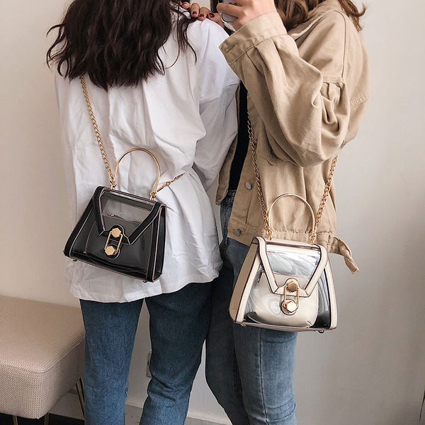 Стилна дамска чанта от еко кожа в три цвята и метално закопчаване