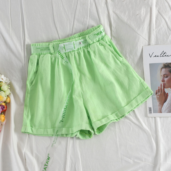 Pantaloni scurți casual dama cu talie inalta in diferite culori