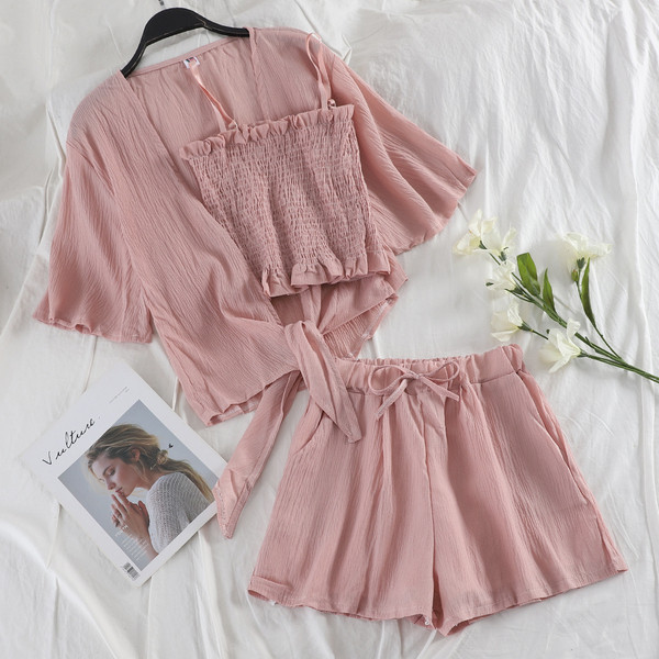 Модерен дамски комплект от три части в няколко цвята