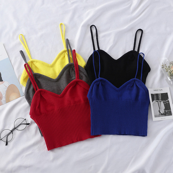 Ежедневен  дамски потник с тънки  презрамки в няколко цвята 