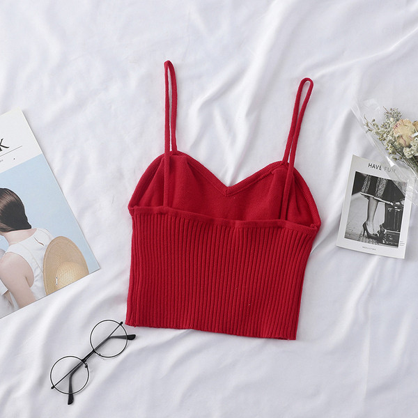 Ежедневен  дамски потник с тънки  презрамки в няколко цвята 