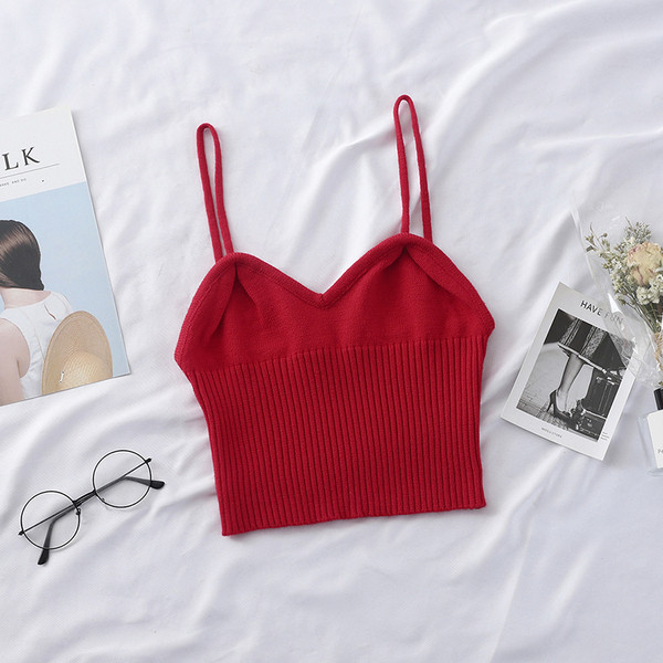 Ежедневен  дамски потник с тънки  презрамки в няколко цвята 