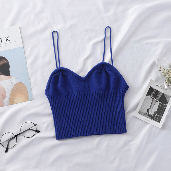 Ежедневен  дамски потник с тънки  презрамки в няколко цвята 