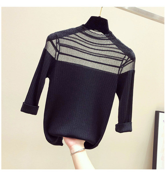 Bluza de dama model nou in albastru alb si negru