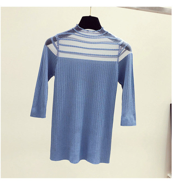 Bluza de dama model nou in albastru alb si negru