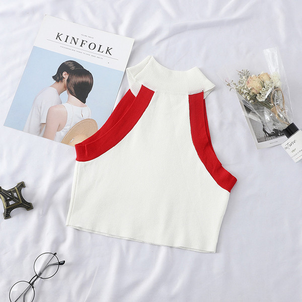 Maieu modern de damă, cu decolteu O și umerii goi, în două culori