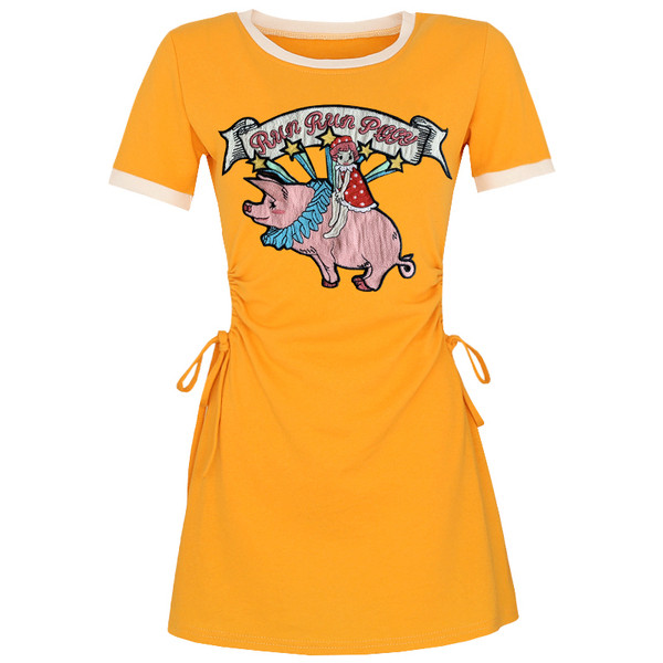 Rochie casual de dama cu aplicatie in mai multe culori