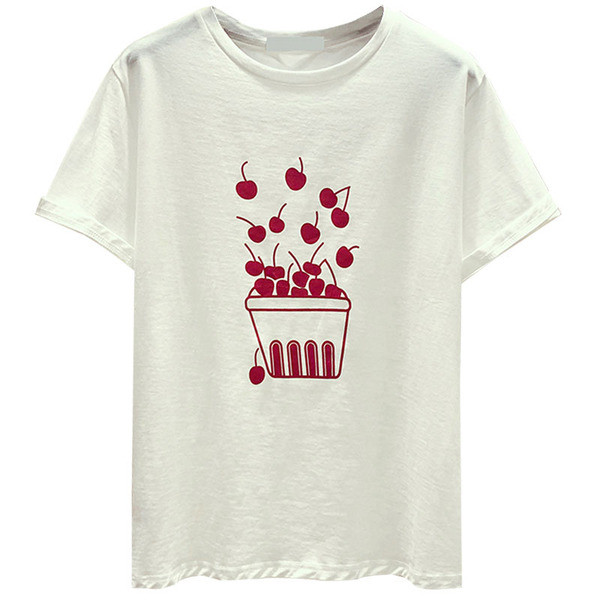 Tricou de damă modern în alb și roșu