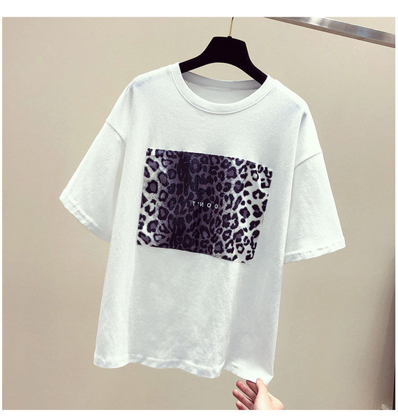 Tricou elegant de damă alb-negru