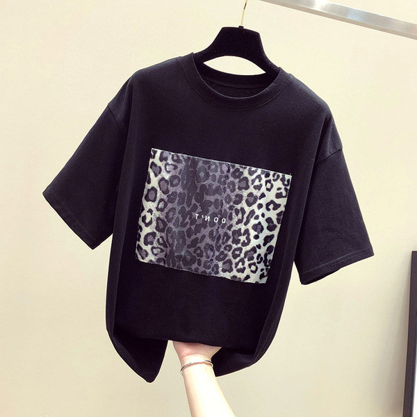 Tricou elegant de damă alb-negru