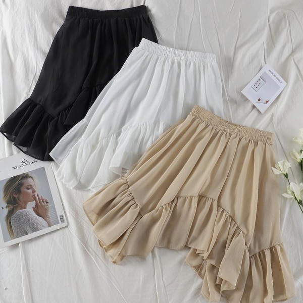 Fusta de dama eleganta cu talie inalta model asimetric in trei culori