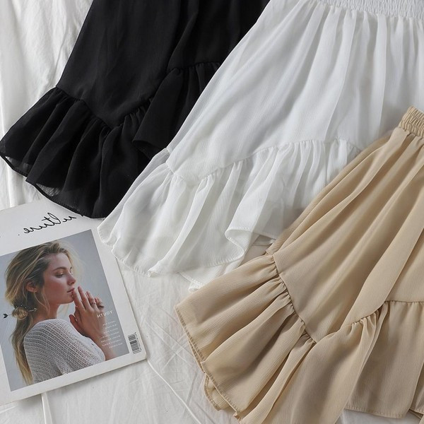 Fusta de dama eleganta cu talie inalta model asimetric in trei culori